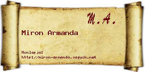 Miron Armanda névjegykártya